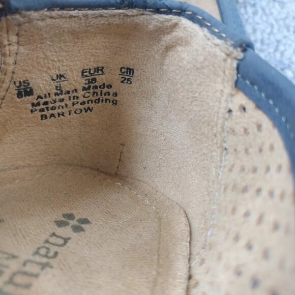 Naturalizer Bartow Womens 8 Shoes N5 Comfort Wedge Blue Perforated Slip On - Picture 7 of 9